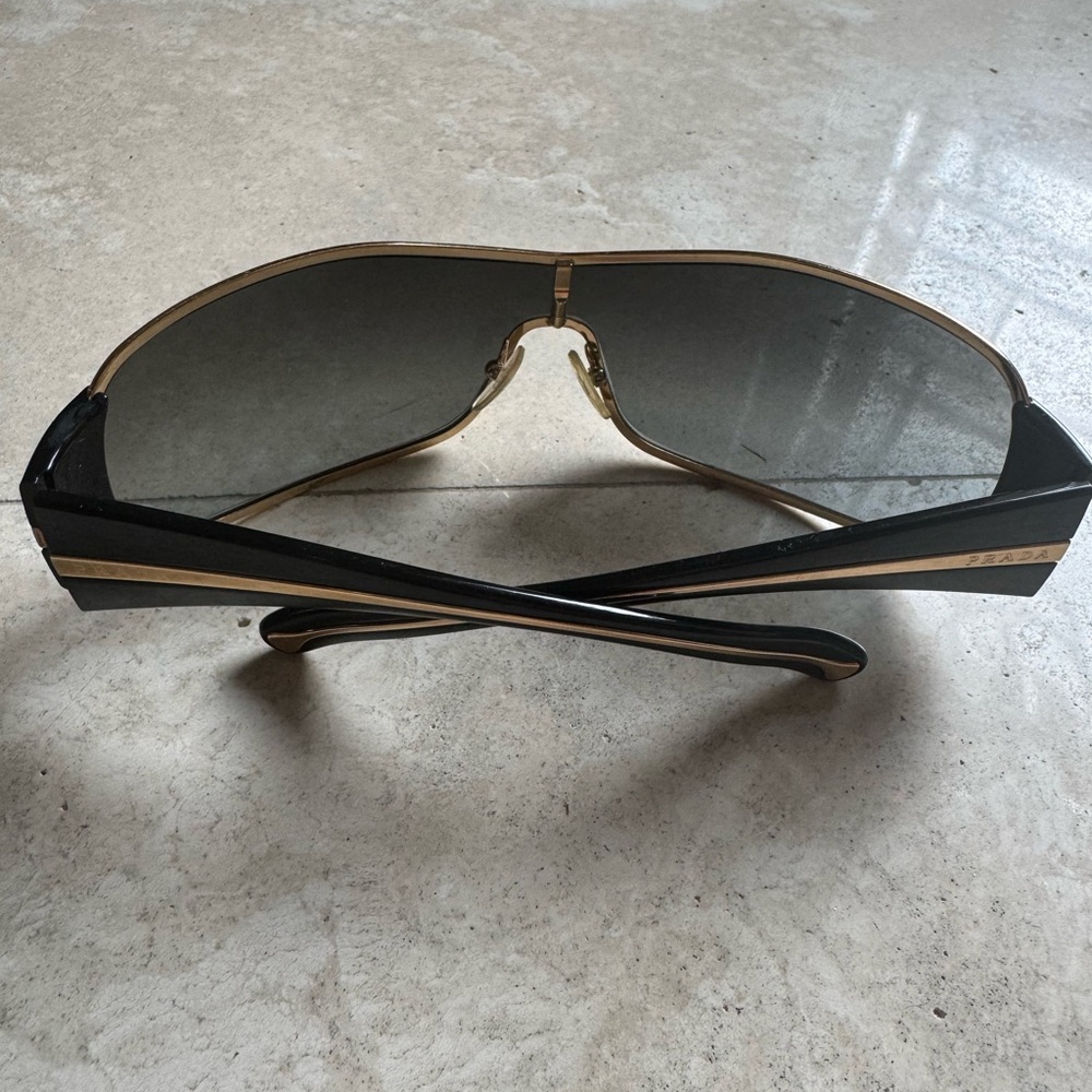 Prada Sunglasses SPR 611 Mask Gold Luxury Vintage
